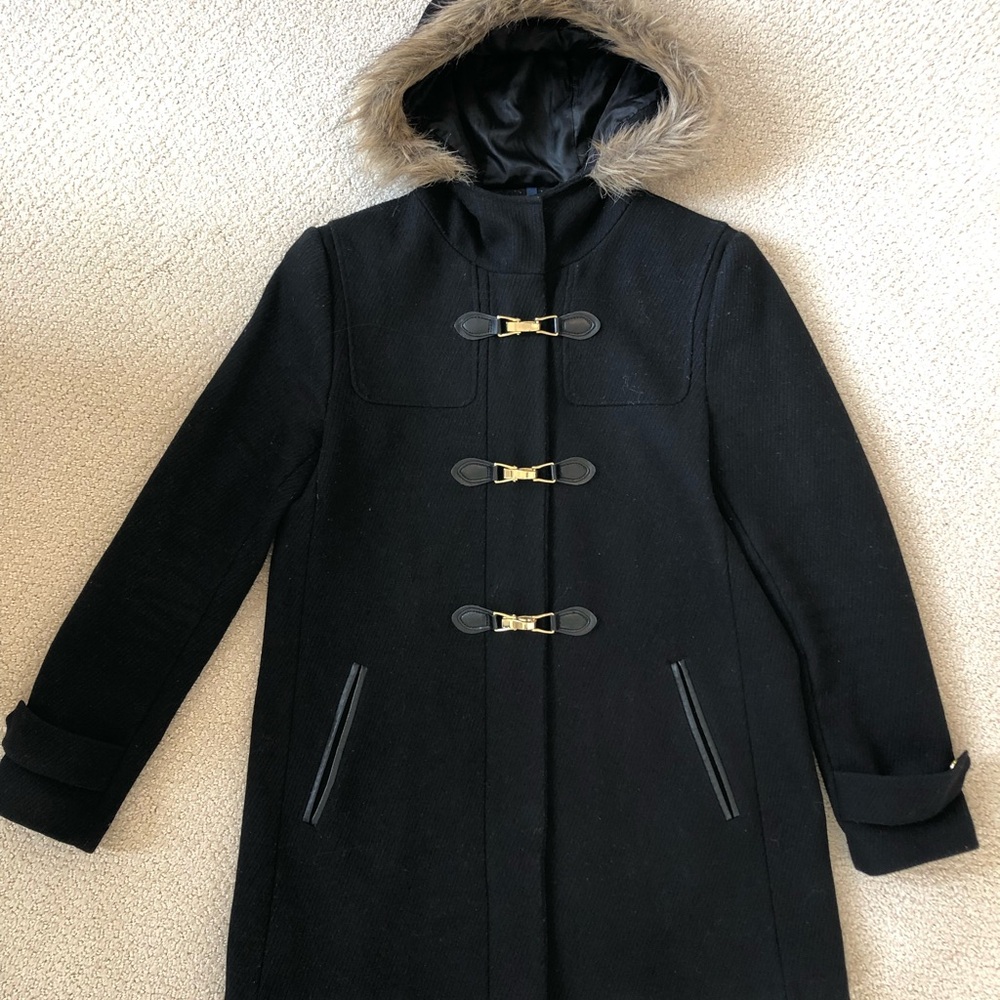 Cole Haan Black Toggle Wool Coated